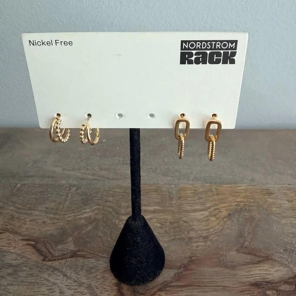 New Nordstrom Rack Gold Tone Earring Set - 2 pairs